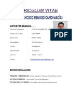 Curriculum Vitae Actualizado Del Ing. Francisco Cano Macias 2020