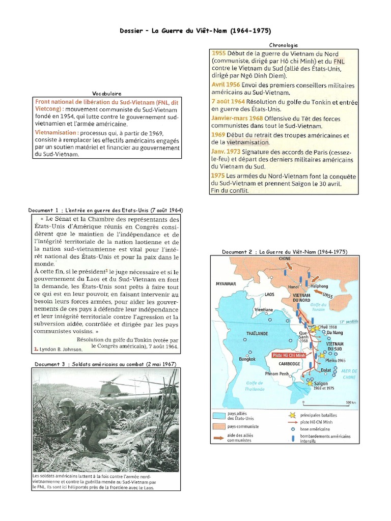 Dossier - La Guerre Du Viet-Nam (1964-1975) | PDF | Sports et loisirs, image size:768x1024