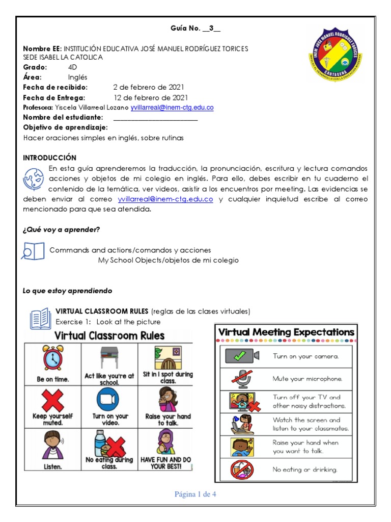 Guía de Inglés para Cuarto Grado | PDF | Aprendizaje | Cognición
