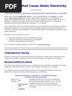Triboelectric Series Table | PDF