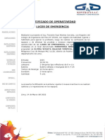 Certificado de Luces de Emergencia