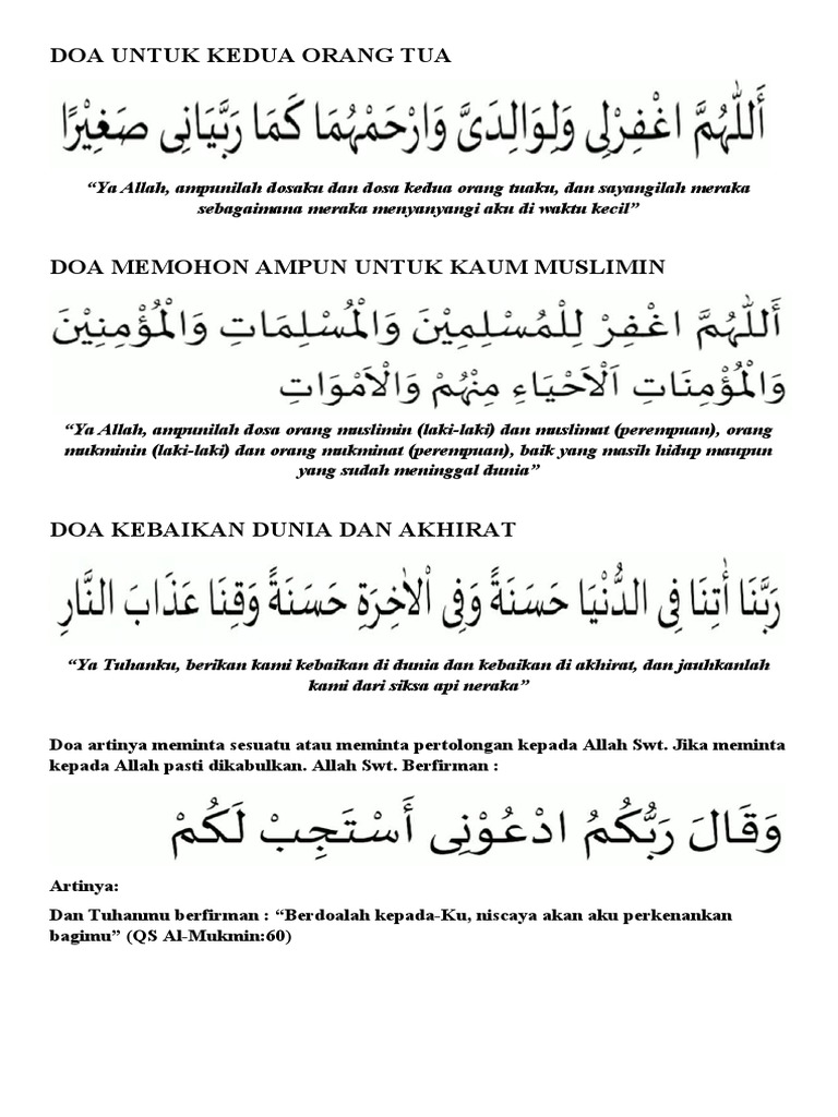 Doa Untuk Kedua Orang Tua PDF