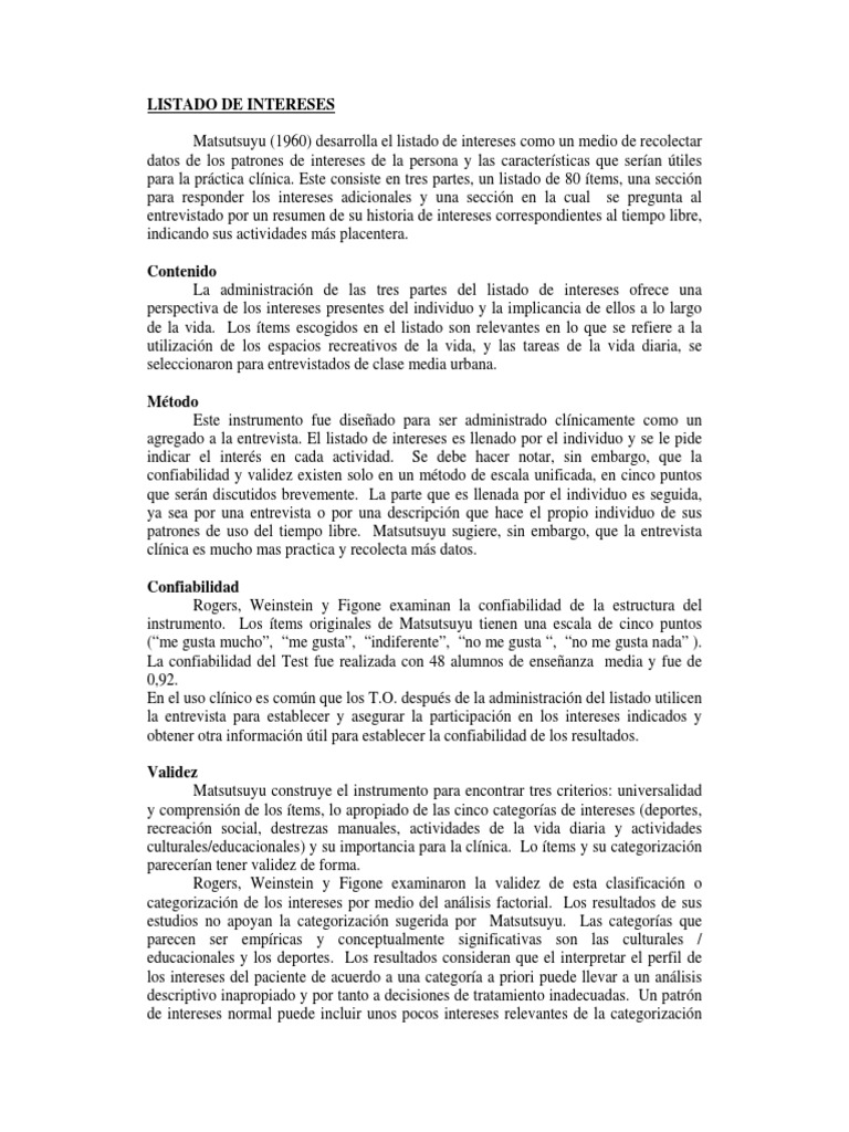 Listado Intereses MOHO (13682) | PDF