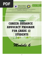 Career Guidance Advocacy Program For Grade 12 Students: Patin-Ay National High School