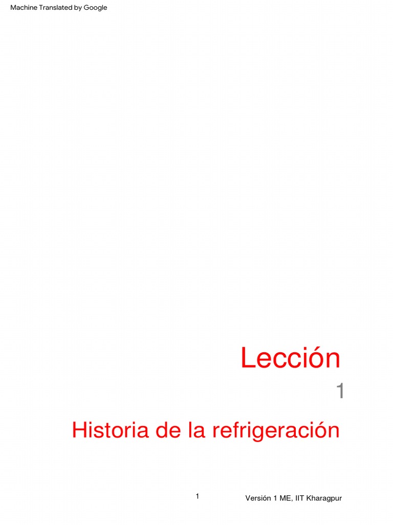 History of Refrigeration (Inglés) Autor NPTEL PDF