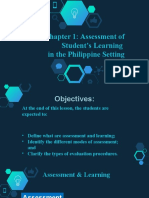 Chapter 1: Assessment of Student's Learning in The Philippine Setting