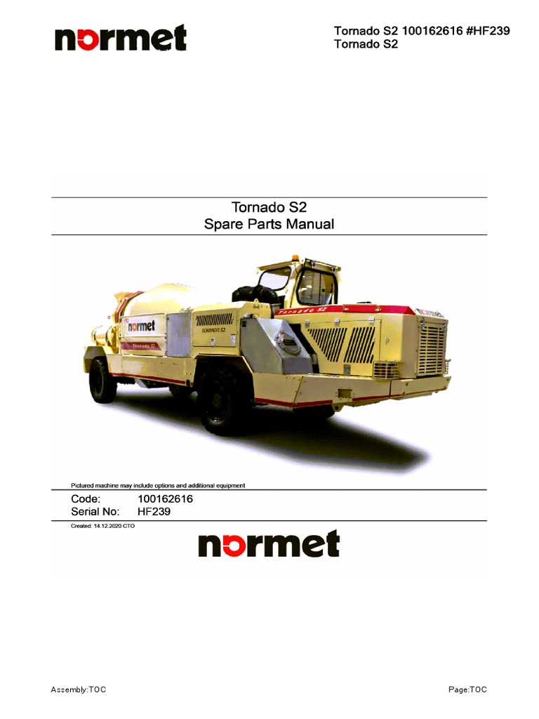 Tornado S2 100162616 #HF239 - Spare Parts Manual | PDF