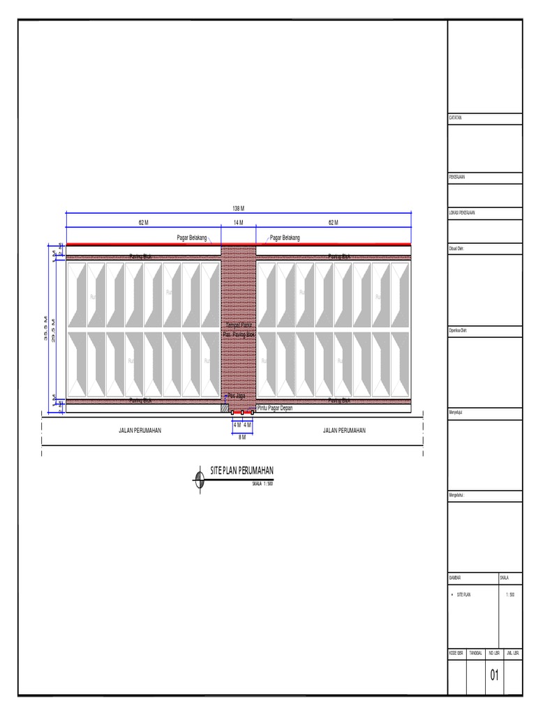 Detail Pagar Perumahan dan Denah | PDF