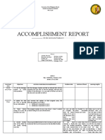 Accomplishment Report: CH 191: Community Practicum II