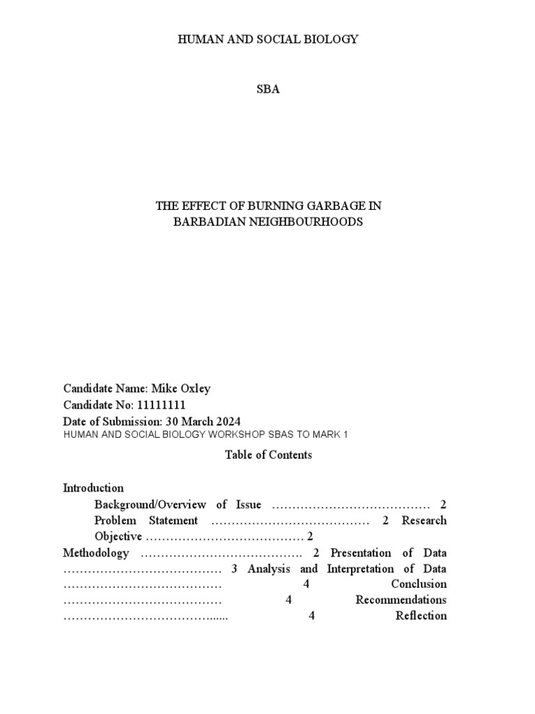Hsb sba sample 1 cxc workshop pdf cough combustion