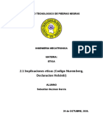 2.1 Implicaciones Eticas (Codigo Nuremberg, Declaracion Helsinki)