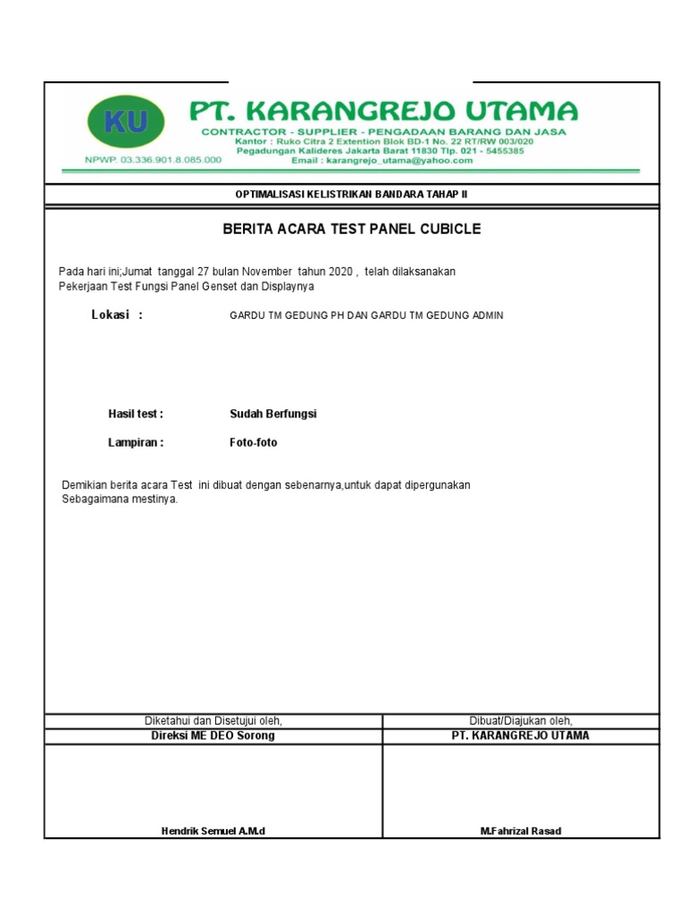 Test Panel Cubicle | PDF