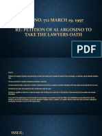 B.M. NO. 712 MARCH 19, 1997 Re: Petition of Al Argosino To Take The Lawyers Oath