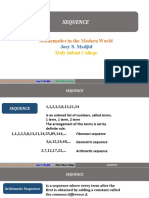 Sequence: Mathematics in The Modern World