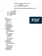 Practical's for Term-2 Exam on Python Stack Operations & MySQL Queries