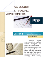General English: Lesson 5 - Making Appointments