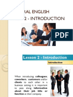 General English: Lesson 2 - Introduction
