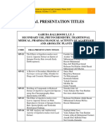 (NEW) Oral Presentation List