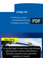 College Life: STI Mission, Vision, and Institutional Outcomes College Survival Skills