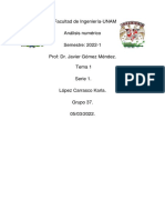 Análisis numérico UNAM 2022-1 Tema 1 Serie 1