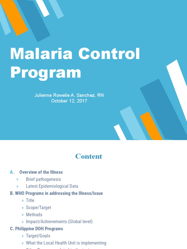 MALARIA CONTROL PROGRAM PDF intelligence overview