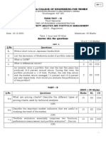 Vivekanandha College of Engineering For Women: Term Test - Iii P19Baf01 - Security Analysis and Portfolio Management