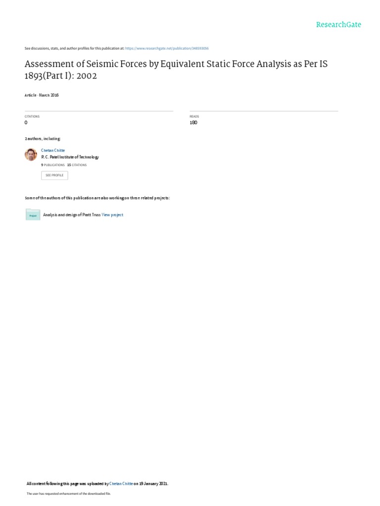 Seismic Force Analysis per IS 1893:2002 | PDF | Earthquake Engineering ...