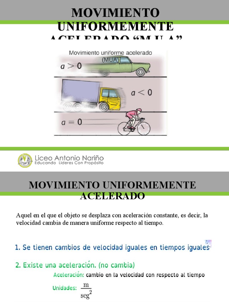 Movimiento Uniformemente Acelerado | PDF