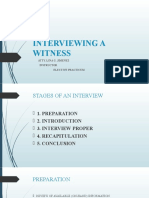 Interviewing A Witness: Atty. Lina G. Jimenez Instructor Elective Practicum