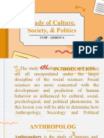 Study of Culture, Society, & Politics: Ucsp - Lesson 4