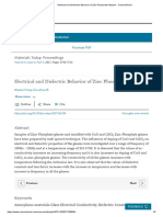 Electrical and Dielectric Behavior of Zinc Phosphate Glasses - ScienceDirect