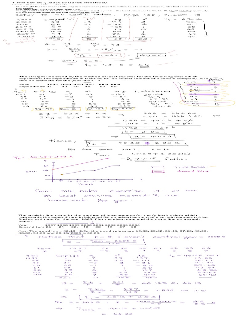 Time Series Analysis Using Least Squares | PDF