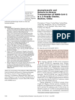 Asymptomatic and Human To Human Transmission of SARS COV 2