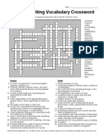 Essay Writing Vocabulary Crossword: Solve The Crossword Using The List of Words and The Clues