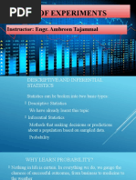 Design of Experiments: Instructor: Engr. Ambreen Tajammal