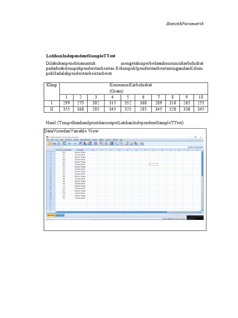 Two Independent Sample T. Test | PDF | Sains & Matematika