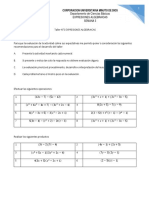 TALLER #2 Precalculo - EXPRESIONES ALGEBRAICAS