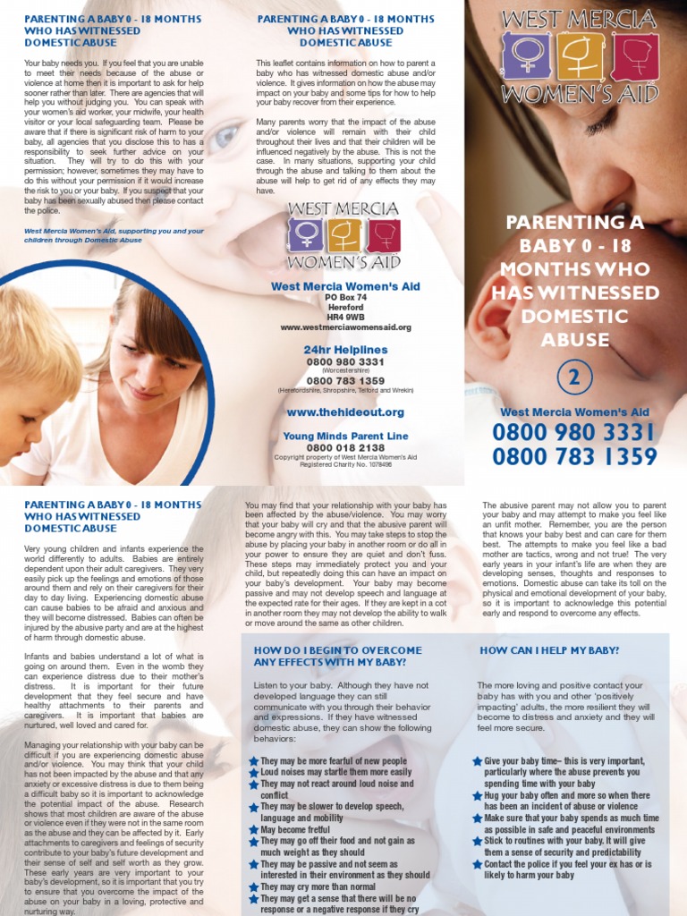 Leaflet Parenting A Baby 018months Domestic Abuse | PDF | Domestic ...