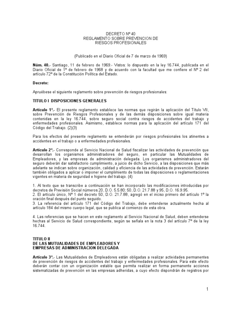 Decreto 40 Derecho A Saber | PDF | Seguro | Regulación