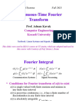 Continuous-Time Fourier Transform: Prof. Adnan Kavak