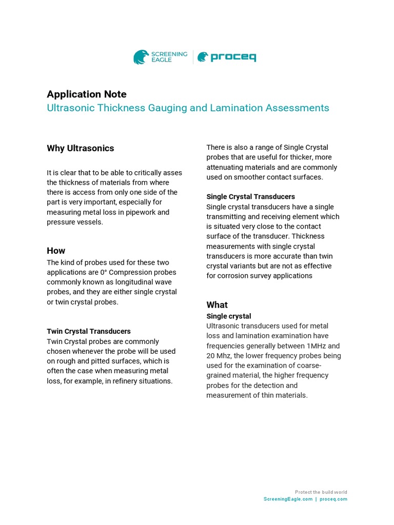 Application Note: Ultrasonic Thickness Gauging and Lamination ...