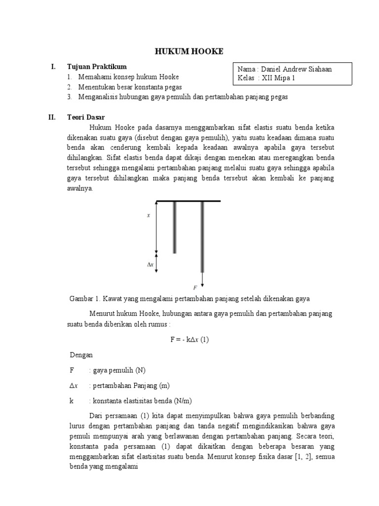 Rumus dan Analisis Hukum Hooke | PDF | Sains & Matematika