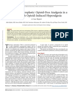 Total Knee Arthroplasty - Opioid-Free Analgesia in A Patient With Opioid-Induced Hyperalgesia A Case Report