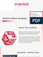 Service Failure Analysis: Submitted To: Dr. Rishikesh Kumar