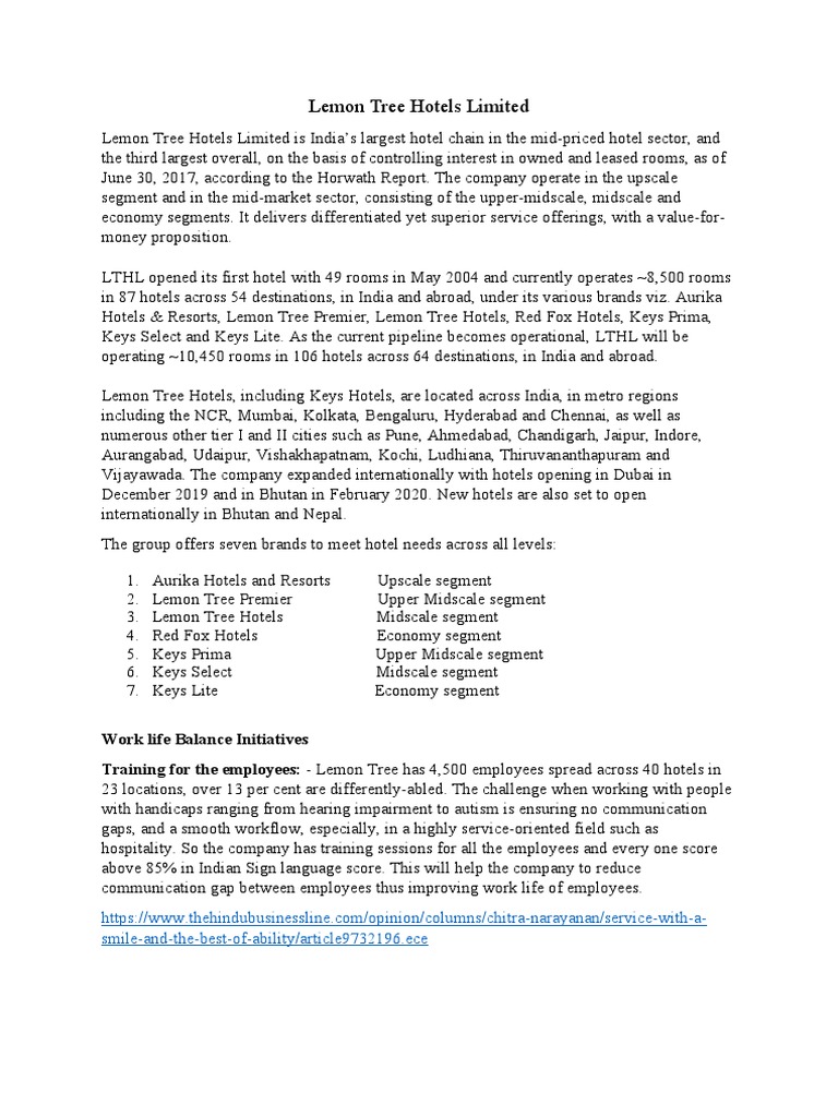 Lemon Tree Hotels Limited PDF