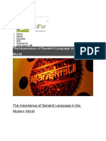 The Importance of Sanskrit Language in The Modern World