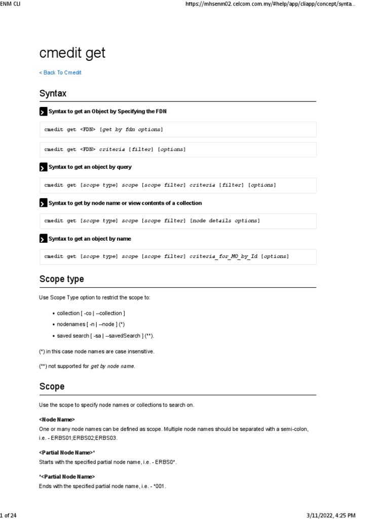 Ericsson ENM Command Syntax Guide | PDF | String (Computer Science ...