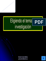 Eligiendo El Tema de Investigación