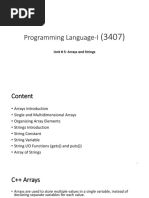 Programming Language-I: Unit # 5: Arrays and Strings