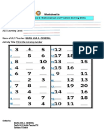 Learning Strand 3: Mathematical and Problem-Solving Skills: Worksheet in